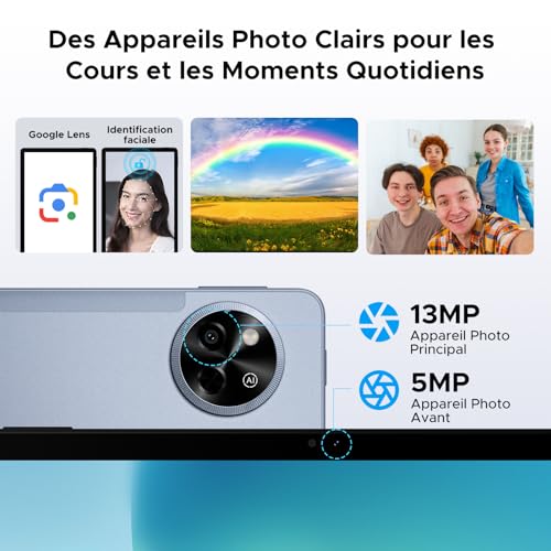 Luzglo P11 Tablette 11 Pouces, Gemini AI Tablette Android 16, 48Go RAM+128Go ROM (2To TF), 120Hz, T7250 Octa-Core, 8800mAh, 13MP+5MP, Widevine L1, Face ID, GPS, FM, Tablettes avec Clavier et Stylet