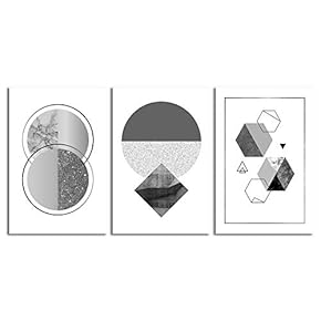 signwin-3 Piece Canvas Wall Art-Abstract Geometric-Canvas Prints Home...