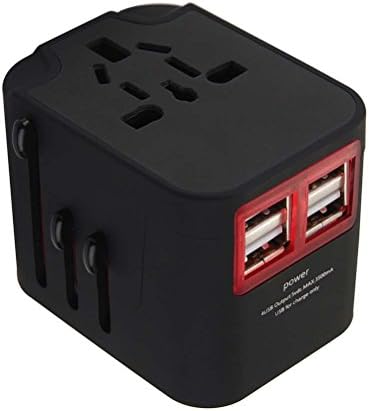 Travel Adapter Universal 4USB Power Charging Port Charger Wall Plug All-in-One International Converter Worldwide Outlet AC Socket for US/UK/EU/AU&amp;Asia