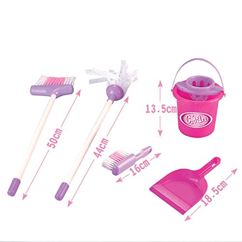 Fun Cleaning Set Girls Housekeeping Pink Sweep Pretend Play Kids Educational Children Assemblage Plastic - Thumbnail 5
