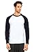 Knocker Men's Cotton Full Raglan Sleeve Baseball Tee Shirt (M, Navy/White)