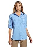 Columbia Women's Bahama Long Sleeve Shirt, Medium, White Cap(Blue)