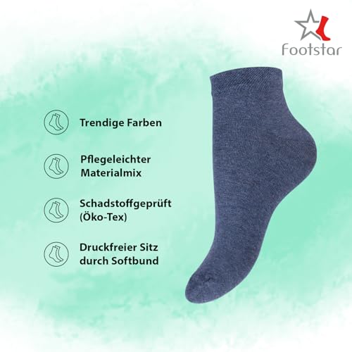 Footstar Kinder Kurzschaft Socken (10 Paar) - Sneak it! - Jeanstöne 27-30 thumbnail 2
