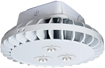 Luminlite Round LED High Bay Industrial Light Fixture 100W 5000K Color Temp with Cord & Hook Suitable for Wet Locations