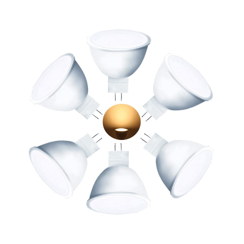 通用 ZYUJIA MR16 7W Warm White 3000K LED Light Bulbs(Equivalent 70W Halogen Bulb) 700LM GU5.3 Spotlight Not Dimmable Energy Saving Lamp AC 85-265V 6Packs