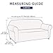 SUBRTEX Sofa 1-Piece Stretch Slipcover Soft Couch Washable Furniture Covers Jacquard Fabric Small Checks(Off-White,Medium), Loveseat/2-seater