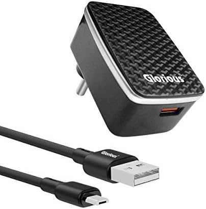 Glorious GMC-04 Quick Charger 3.0A/18W (QC) Fast Wall Charger + Free Micro USB Cable (Black)