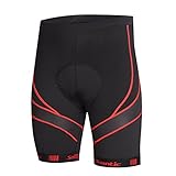 Santic Men's Cycling Compression Shorts 4D Padded Anti-Slip Road Bike Bicycle Shorts Red/Black