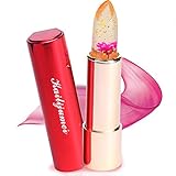 Pro Kailijumei Flower Jelly Lipstick Moisturizer Long Lasting Nutritious Lip Balm Lips Magic Color Temperature Change with Mirror (Flame Red)