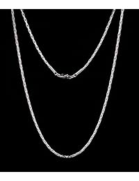Trusuper Collares de acero inoxidable estilo titanio para hombre o mujer, fantasía final italiana, cadena, collares, 2 mm, unisex