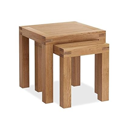 Chunky Oak Nest Of Tables Set Of Two Nesting Tables Chunky Oak