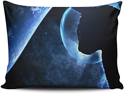 MUSUZU Decorative Personalized Warrior Cats Boudoir Pillowcases Pretty Blue and Black Throw Pillow Covers Cases 12x16 Inches One Sided