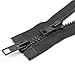 YaHoGa 2PCS #5 32 Inch Two Way Separating Jacket Zipper for Sewing Jacket Coat Molded Plastic Vislon Zippers Bulk (32" TW Black) primary