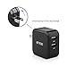 TROND G2U 4.8A 24W Dual USB Travel Wall Charger with Smart Charging and Foldable Plug, for Apple iPhone iPad, HTC Nexus Moto Blackberry, Bluetooth Speaker Headset & Power Bank (Black)