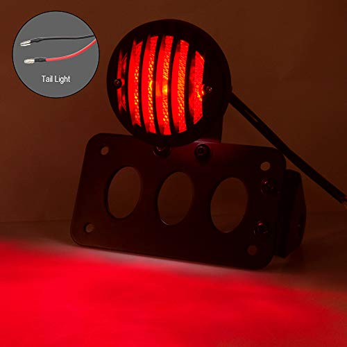 image for Amazicha LED Brake Tail Light 3/4 inch License Plate Holder Bracket Si