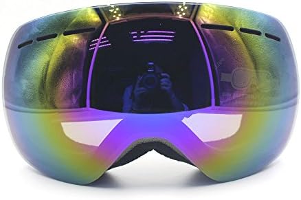 Ski Goggles, FinalBase Snowboard Snowmobile Goggles with Anti-fog UV Protection Dual-Lens Snow Goggles for Men Women and Youth of Outdoor Sports Skiing Skating (005-BL a)