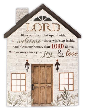 Bless This House Dear Lord- Porcelain House Free Standing or Wall Mounted Home Plaque