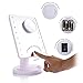 Uarter Lighted Makeup Mirrors Touch Screen 16 LEDs Square Desktop Cosmetic Mirror with Removable 10x Magnifying Mirrors (Batteries not Included)