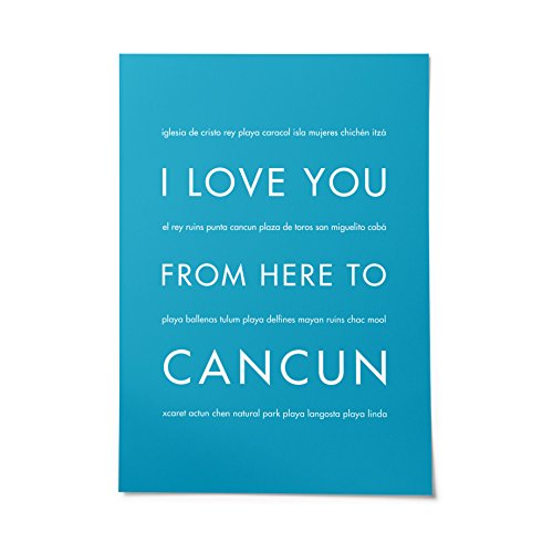 HopSkipJumpPaper Cancun Mexico, 5x7 Art Print, Aqua Blue, Unframed