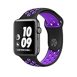 Apple Watch Band Nike+ 38mm/42mm Replacement, Kobwa Quick Release Soft Silicone Sport IWatch Bracelet Strap For Apple Watch Series 1 and 2.