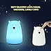 Night Light Lamp LED Lighting Cartoon Lauco Cute Bear,Silicone Multicolor USB Rechargeable Soft Nursery Lamp for Baby Kids Toddler Boys Girls,and Sensitive for Bedroom or Bed,Kitchen-Tap Control