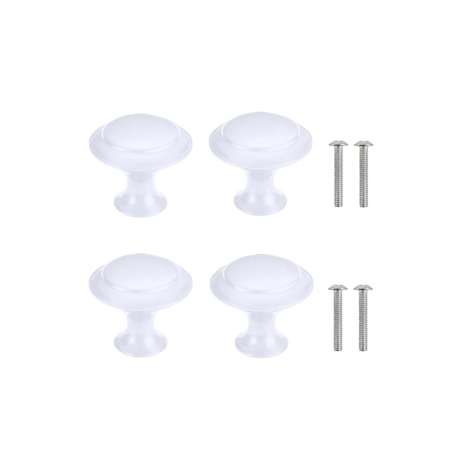 Yesmin 4 Piece Cabinet Door Knobs,Cupboard Drawer Door Knob for Kitchen Furniture Cabinet Knob with Screws-White(Large)
