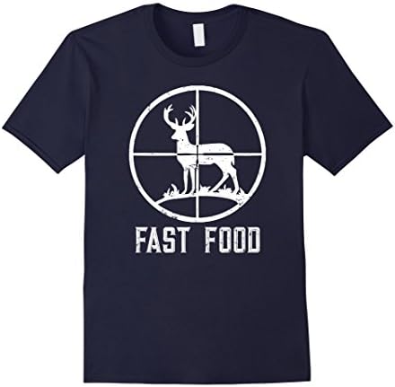 Mens Fast Food Deer Hunting T-Shirt Funny Gift For Hunters XL Navy