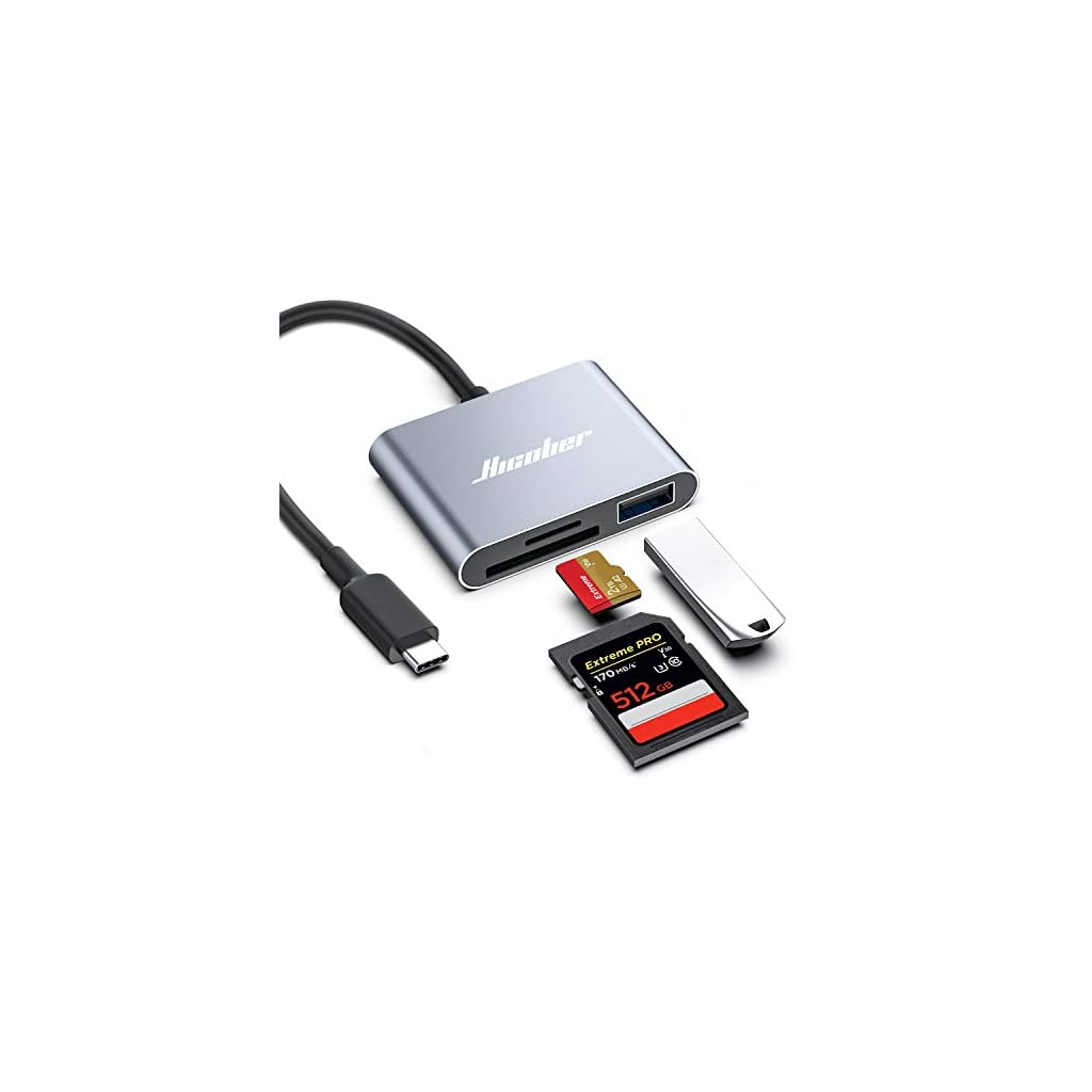 Hicober USB C to SD Card Reader, Micro SD Memory Card Reader, Type C to