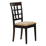 Coaster Contemporary Style Dining Chairs, Cappuccino Wood Finish, Set of 2 (Kitchen)