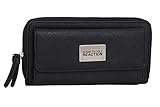 Kenneth Cole Reaction Women's Urban Organizer Large Clutch W/ Logo (BLACK SAFFIANO)
