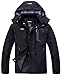 wantdo Men's Breathable Rain Jacket Mesh Lined Hiking Coat Sportswear Black XL