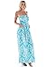 Betsy Red Couture Women's and Plus Size Ruched Strapless Soft Knit Maxi Dress (2X, Sky Blue/White Damask)