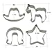 Western Cowboy Cookie Cutter Set Cowboy Hat Star Horseshoe Pony Classic Shape Fondant Pony Cakes Cutters for Kids Party Tin Plated Steel 4 Piece by SHXSTORE