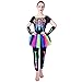 rodasue Women's Colorful Skeleton Halloween Costumes (L)