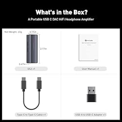 Fosi Audio DS2 USB C to AUX Headphone Amp DAC