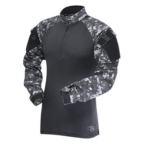 Tru-Spec 65/35 Polyester/Cotton Rip-Stop 1/4 Zip Tactical Response Combat Shirt Urban Digital/Black X-Large
