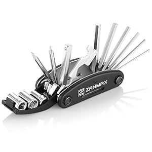 Zanmax 自転車修理セット 16 in 1 携帯マルチツール 236g パンク修理キット 六角レンチ 折りたたみ多機能工具セット