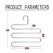 IDEALCRAFT Pants Hangers Scarf Hanger 5 Layers Space Saving Stainless Steel Clothes Organizer with 10 Clips, S Shape(4 Pack)