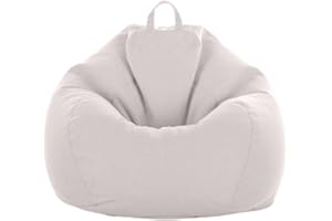 Comfy Giant Bean Bag Chairs for Adults Kids Teens Without Filling, (No Filler) Large Bean Bag Cover Only, Stain-Resistant Lin