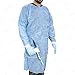 50 Blue Isolation Gown Knitted Knit Cuff, 23 Gram SMS, Medical Dental, Latex Free, Fluid Resistant