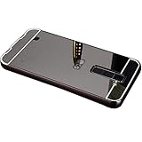 LG K7 Case, TabPow Mirror Case Series - Electroplate Bumper Bling Luxury Slim Hard Back Case Cover For LG K7, Black
