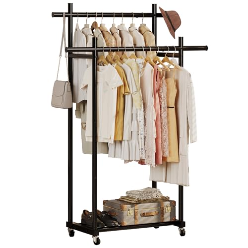 Lutown Metal Clothes Rack with Wheels
