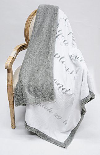 Luxuriously Soft Scripture Throw Blanket | Jeremiah 29:11 | 50x60 inches (Light Gray)