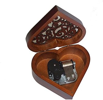 Heart-shaped Clockwork Music Box Tune Is Castle in the Sky,wooden Music Box for Birthday Present