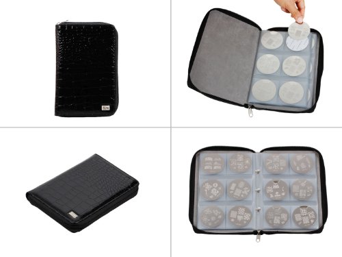 Bundle Monster Nail Stamp Stamping Plate Zippered Synthetic Leather Case Plates Holder Organizer