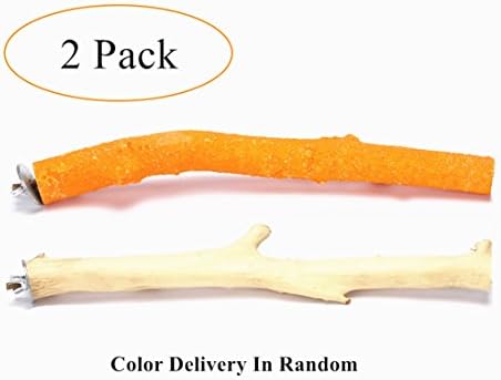 DETOP Bird Cage Perch Parrot Natural Hardwood Branches &amp; Rough-surfaced Perches Perches for Medium And Large Size Parrots,2 Pack of 11.8 inches (L)