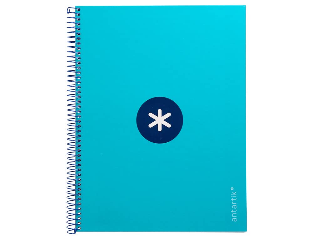Antartik Liderpapel Spiral Notebook A4 Micro Cover Lined 80h 90g Square 5mm 1 Band 4 Drills Turquoise