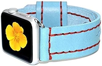 Blue Apple Watch Strap Leather/Apple Watch Band 42mm Leather, iWatch Strap, iWatch Band 38mm, Lugs Adapter Accessories for Women