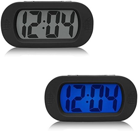 Alarm Clock Digital, Alarm Clock For Kids Bedroom Silicone LED Clock Luminous Electronic Alarm Clock Mute No Bettery, Material ABS+Silicone (Black)