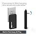 Black Mini Portable Charger - 4,000mAh External Battery Pack - Ultra Slim and Light with Built-in AC Plug and Micro USB Cable - Charges iPhone, Android and More - Pocket Juice by Tzumi